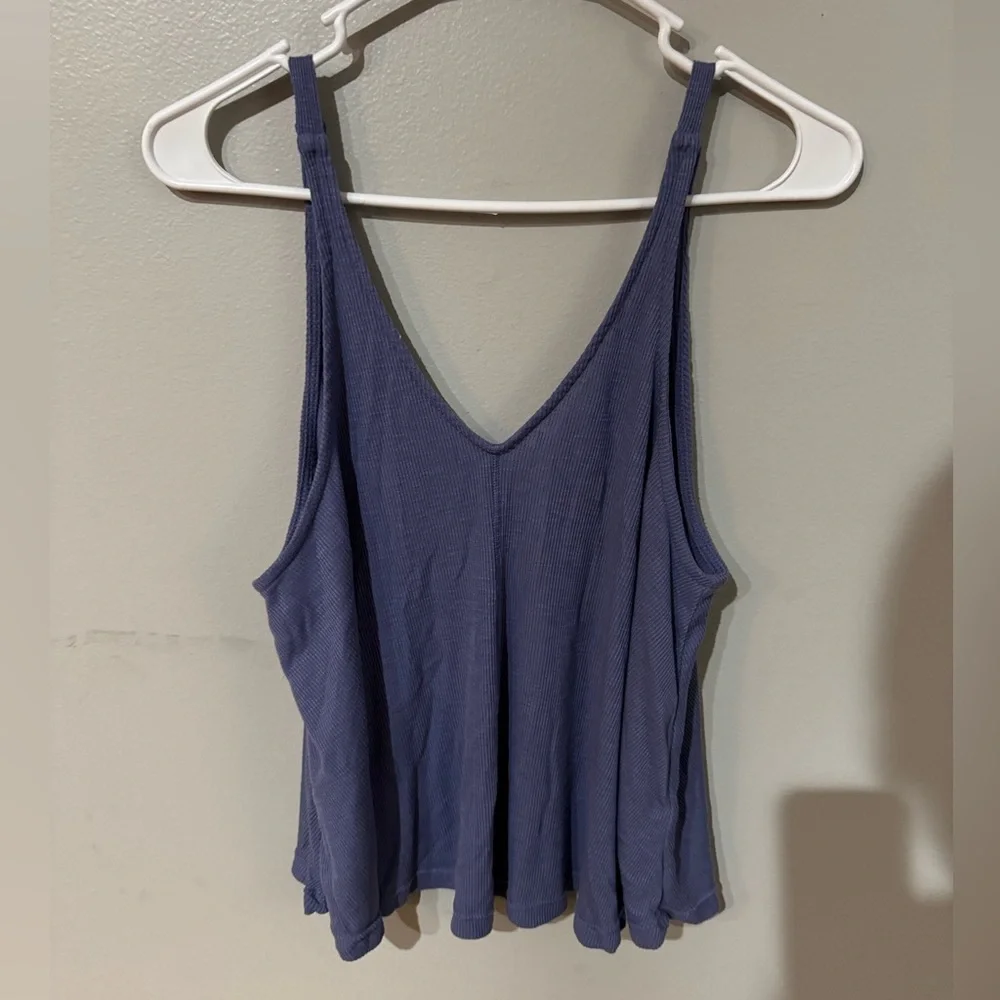 Free People Dani Periwinkle Blue Ribbed Tank Top XS - Picture 4 of 6